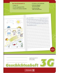 Brunnen Geschichtenheft A4 links unliniert rechts Schullineatur Lin 3G 16 Blatt