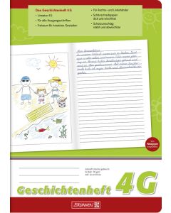 Brunnen Geschichtenheft A4 links unliniert rechts Schullineatur Lin 4G 16 Blatt