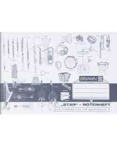 Brunnen Notenheft Star A5 quer liniert Lin 14 weiß 8 Blatt 