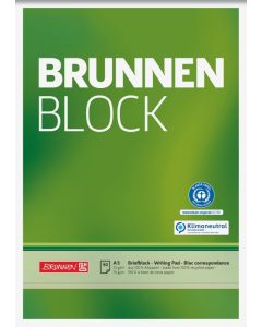 Brunnen Briefblock Recycling A5 unliniert 70g grün 50 Blatt