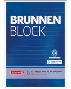 Brunnen Briefblock Recycling A5 liniert 70g blau 50 Blatt