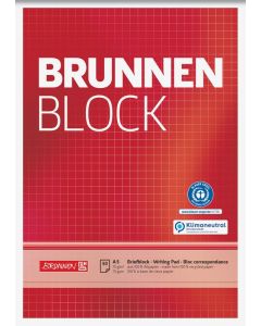 Brunnen Briefblock Recycling A5 kariert 70g rot 50 Blatt