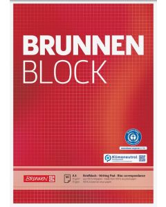 Brunnen Briefblock Recycling A4 kariert 70g rot 50 Blatt