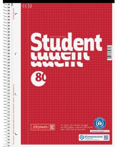 Brunnen Collegeblock Student Recycling A4 kariert 80 Blatt