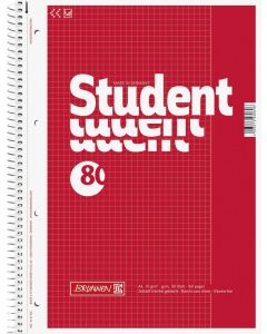 Brunnen Collegeblock Student A4 kariert mit Rand 80 Blatt