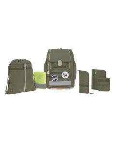 LÄSSIG Schulranzen Set Unique Boxy Olive 7tlg.