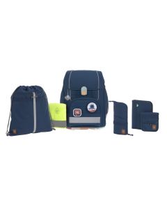 LÄSSIG Schulranzen Set Unique Boxy Navy 7tlg.