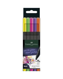 Faber-Castell Fineliner Finepen Grip Neon im Kartonetui 5 Stk.