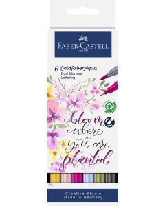 Faber-Castell Dual Marker Goldfaber Aqua Lettering 6er Etui