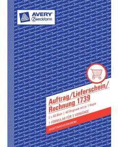 Avery Zweckform 1739 Auftrag/Lieferschein/Rechnung, DIN A5, weiß/gelb