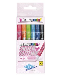 WEDO Marker Set Silver+Outline 6 St.