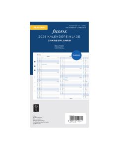 Filofax Personal Kalendereinlage 2026 Jahresplan Leporello Weiß Deutsch