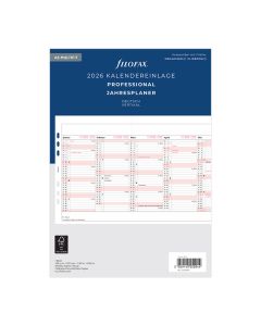 Filofax A5 Kalendereinlage 2026 Jahresplan Leporello Professional deutsch Multifit-Lochung