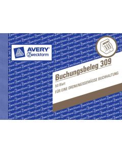 Avery Zweckform 309 Buchungsbeleg, DIN A6 quer, weiß