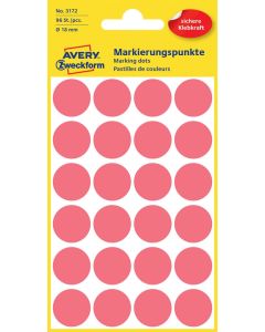 Avery Zweckform 3172 Markierungspunkte, Ø 18 mm, leuchtrot