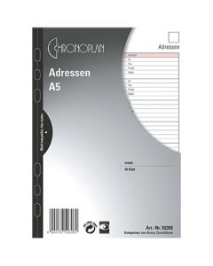 Chronoplan Adressen A5 25 Blatt