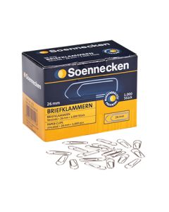 Soennecken Briefklammer 1351 26mm verzinkt 1.000 St./Pack.