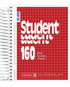 Brunnen Collegeblock Student A6 kariert 160 Blatt