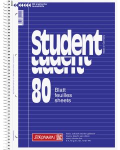 Brunnen Collegeblock Student A4 liniert 80 Blatt