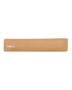 Hugo Boss Stifte-Etui Classic Grained Camel Magnetverschluss