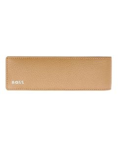 Hugo Boss Stifte-Etui 2er Classic Grained Camel Magnetverschluss