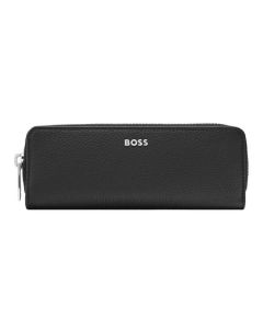 Hugo Boss Stifte-Etui 2er Classic Grained schwarz Reißverschluss