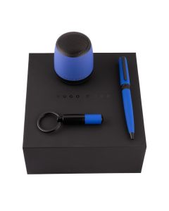 Hugo Boss Kugelschreiber Set Gear Matrix Blue mit Schlüsselring & Speaker