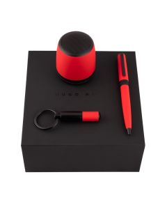 Hugo Boss Kugelschreiber Set Gear Matrix Red mit Schlüsselring & Speaker