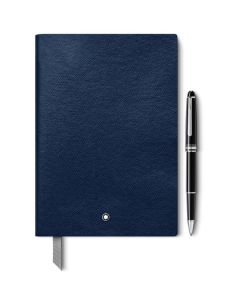 Montblanc Meisterstück Platinum Line Classique Rollerball mit Notebook #146 Blau im Set