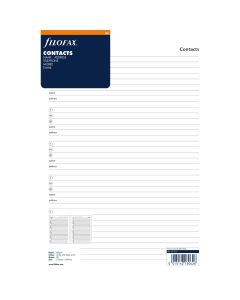 Filofax Einlagen Kontakte A4 Weiß englisch 