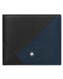 Montblanc Meisterstück Soft Grain Geometry Brieftasche 6cc schwarz-blau