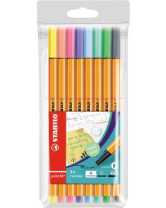 STABILO Fineliner Point 88 8er Etui Pastel